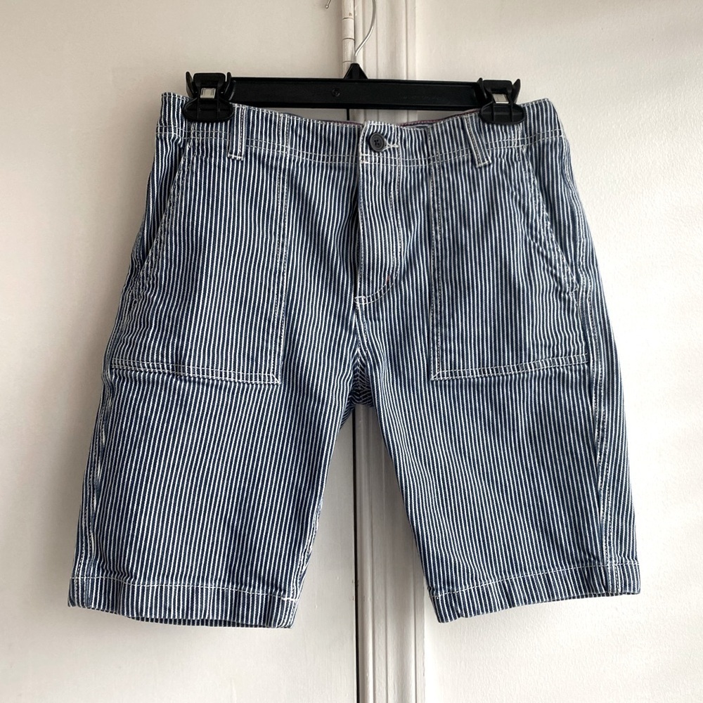 Boden Engineer Blue and white Stripe Shorts size 12
